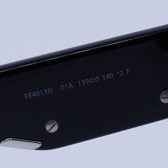 Fendi FE40135I 01A Sunglasses Shiny Black Cat Eye Frame, Smoke Lenses - Picture 9 of 12